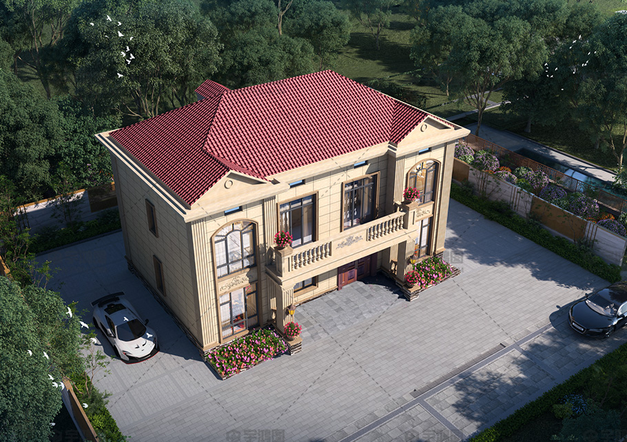 造价不贵的两层欧式别墅占地140平设计图纸